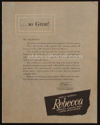 9a384 REBECCA pressbook R46 Alfred Hitchcock, Laurence Olivier & Joan Fontaine!