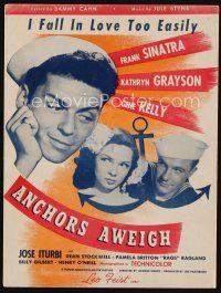 9a259 ANCHORS AWEIGH sheet music '45 Frank Sinatra, Grayson, Gene Kelly, I Fall in Love Too Easily