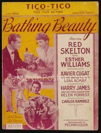 9a260 BATHING BEAUTY sheet music '44 Red Skelton, sexy Esther Williams, Tico-Tico!