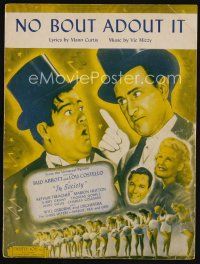 9a278 IN SOCIETY sheet music '44 Abbott & Costello in tuxedo & top hats, No Bout Adout It!
