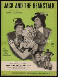 9a279 JACK & THE BEANSTALK sheet music '52 Bud Abbott & Lou Costello, the title song!