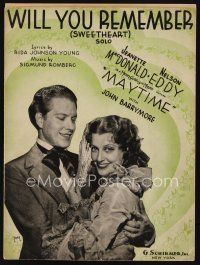 9a284 MAYTIME sheet music '37 sweethearts Jeanette MacDonald & Nelson Eddy, Will You Remember!