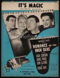 9a295 ROMANCE ON THE HIGH SEAS sheet music '48 1st Doris Day, Jack Carson, Janis Page, It's Magic!