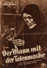 9a164 CRIMSON GHOST German program '53 serial, cool images of the villain in skeleton outfit!