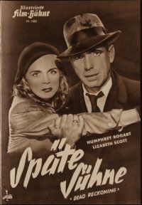 9a167 DEAD RECKONING German program '51 different images of Humphrey Bogart & sexy Lizabeth Scott!