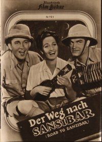 9a190 ROAD TO ZANZIBAR German program '50 Bing Crosby, Bob Hope & sexy Dorothy Lamour, different!