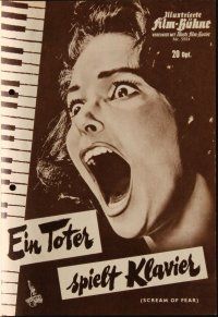 9a193 SCREAM OF FEAR German program '61 Hammer, great artwork of terrified Susan Strasberg!