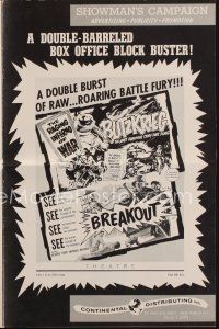 9a328 BLITZKRIEG/BREAKOUT pressbook '59 the horror of war as it really is, inhuman & ugly!