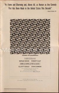 9a329 BOB & CAROL & TED & ALICE pressbook '69 Natalie Wood, Elliott Gould, Dyan Cannon, Robert Culp