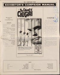 9a331 CABINET OF CALIGARI pressbook '62 written by Robert Bloch, it shocks the unshockables!