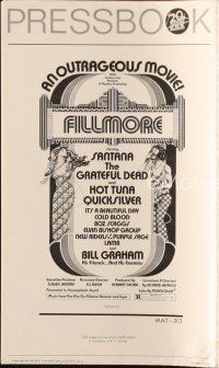 9a348 FILLMORE pressbook '72 Grateful Dead, Santana, rock & roll concert, cool Byrd art!