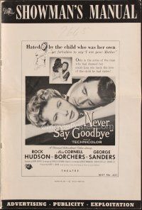 9a373 NEVER SAY GOODBYE pressbook '56 close up of Rock Hudson holding Miss Cornell Borchers!