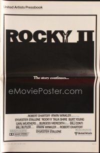 9a389 ROCKY II pressbook '79 Sylvester Stallone & Carl Weathers fight in ring, boxing sequel!