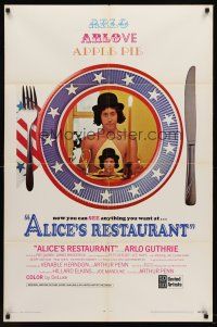 9c018 ALICE'S RESTAURANT int'l 1sh '69 Arlo Guthrie, musical comedy directed by Arthur Penn!
