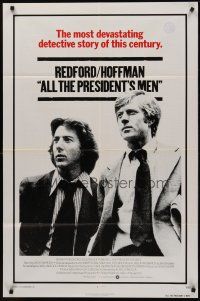 9c022 ALL THE PRESIDENT'S MEN int'l 1sh '76 Dustin Hoffman & Robert Redford as Woodward & Bernstein!