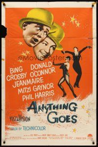 9c033 ANYTHING GOES 1sh '56 Bing Crosby, Donald O'Connor, Jeanmaire, music by Cole Porter!