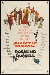 9c048 AUNTIE MAME 1sh '58 classic Rosalind Russell family comedy from play and novel!