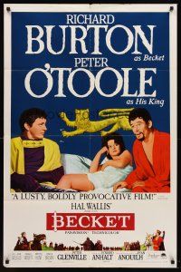 9c056 BECKET style B 1sh '64 Richard Burton in the title role, Peter O'Toole, John Gielgud!
