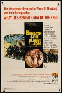 9c060 BENEATH THE PLANET OF THE APES 1sh '70 sci-fi sequel, what lies beneath may be the end!