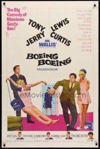 9c085 BOEING BOEING 1sh '65 Tony Curtis & Jerry Lewis in the big comedy of nineteen sexty-sex!