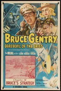 9c098 BRUCE GENTRY DAREDEVIL OF THE SKIES chapter 14 1sh '49 Tom Neal serial, Bruce's Strategy!