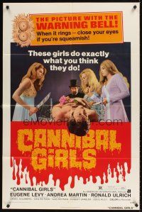 9c107 CANNIBAL GIRLS 1sh '73 Ivan Reitman Canadian horror comedy, they do exactly what you think!
