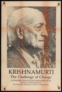 9c119 CHALLENGE OF CHANGE 1sh '84 Jiddu Krishnamurti, great image of spiritualist & philosopher!