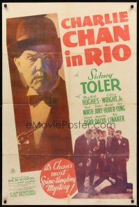 9c124 CHARLIE CHAN IN RIO 1sh '41 Sidney Toler in title role, Victor Sen Yung, Mary Beth Hughes!