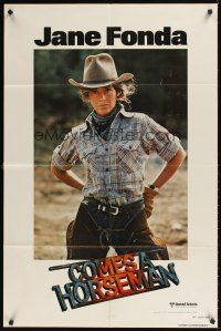 9c139 COMES A HORSEMAN int'l teaser 1sh '78 cool different image of Jane Fonda in cowboy duds!