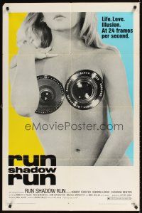 9c144 COVER ME BABE 1sh '70 sexiest camera lense on nude girl image, Run Shadow Run!