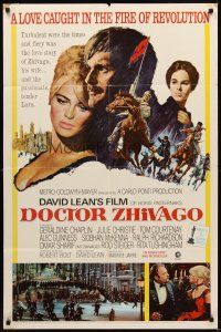 9c184 DOCTOR ZHIVAGO 1sh '65 Omar Sharif, Julie Christie, David Lean English epic, Terpning art!