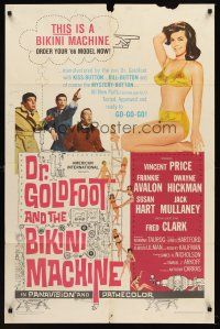 9c189 DR. GOLDFOOT & THE BIKINI MACHINE 1sh '65 Vincent Price, sexy babes with kiss & kill buttons!