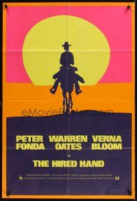 9c355 HIRED HAND English 1sh '71 Peter Fonda directs & stars, Warren Oates, cool different art!