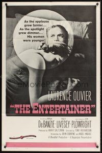 9c211 ENTERTAINER 1sh '60 as Laurence Olivier's spotlight grew dimmer, his women were younger!