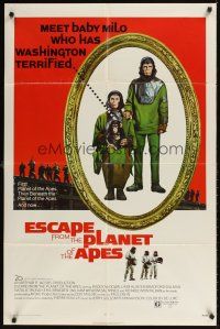 9c216 ESCAPE FROM THE PLANET OF THE APES 1sh '71 meet Baby Milo who has Washington terrified!