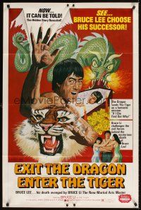 9c219 EXIT THE DRAGON, ENTER THE TIGER 1sh '76 Tian whang jou whang, kung fu, wild artwork!