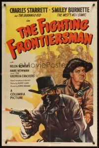9c237 FIGHTING FRONTIERSMAN 1sh '46 Charles Starrett as The Durango Kid & comic Smiley Burnette!