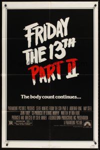 9c269 FRIDAY THE 13th PART II 1sh '81 summer camp slasher horror sequel, the body count continues!