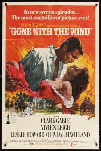 9c312 GONE WITH THE WIND 1sh R70 Clark Gable, Vivien Leigh, de Havilland, all-time classic!