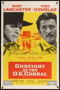 9c326 GUNFIGHT AT THE O.K. CORRAL 1sh '57 Burt Lancaster, Kirk Douglas, directed by John Sturges!