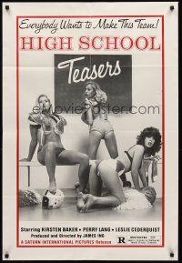 9c353 HIGH SCHOOL TEASERS 1sh '81 sexy cheerleaders in football pads & little else!