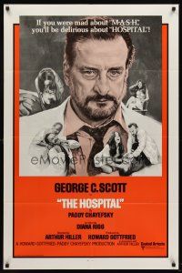 9c365 HOSPITAL int'l 1sh '71 George C. Scott, Paddy Chayefsky, watch them operate!