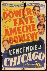 9c388 IN OLD CHICAGO 1sh R43 cool images of Tyrone Power, Brian Donlevy, Alice Faye & Don Ameche!