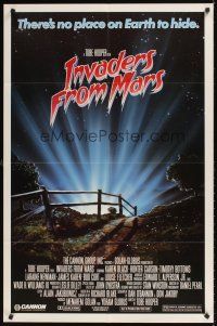 9c396 INVADERS FROM MARS 1sh '86 Tobe Hooper, art by Rider, no place on Earth to hide!
