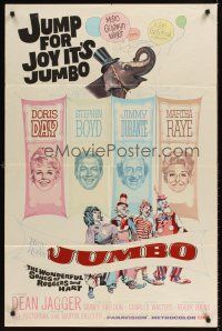 9c424 JUMBO 1sh '62 Doris Day, Jimmy Durante, Stephen Boyd, Martha Raye circus elephant!