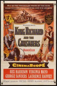 9c435 KING RICHARD & THE CRUSADERS 1sh '54 Rex Harrison, Virginia Mayo, George Sanders!
