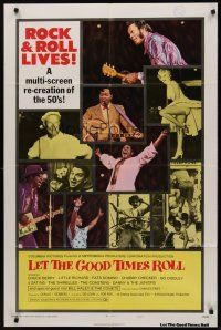 9c465 LET THE GOOD TIMES ROLL style B int'l 1sh '73 Chuck Berry, Marilyn Monroe & '50s rockers!