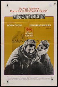 9c472 LION IN WINTER style A 1sh '68 Katharine Hepburn as Eleanor, Peter O'Toole as Henry II!