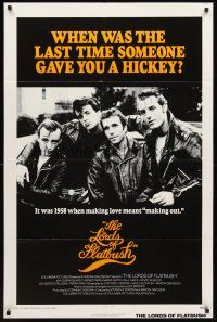 9c491 LORDS OF FLATBUSH int'l 1sh '74 cool portrait of Fonzie, Rocky, & Perry, greasers in leather!