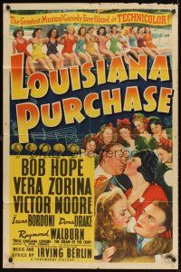 9c495 LOUISIANA PURCHASE style B 1sh '41 Bob Hope, Zorina, 12 sexy swimmers lined up by pool!